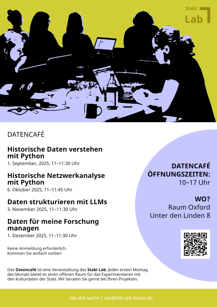 Programm Datencafé von September bis Dezember 2025